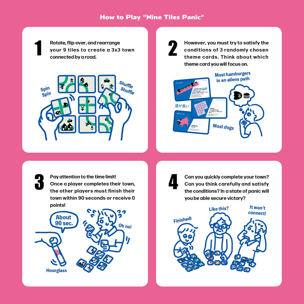 Oink Games Nine Tiles Panic unique tile sets spark creative placement and tactics.