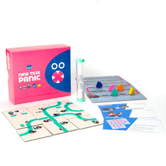 Oink Games Nine Tiles Panic tiles laid for a fast-paced city-building challenge.