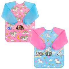 Oiomniv kids painting smock front view keeps clothes clean during crafts