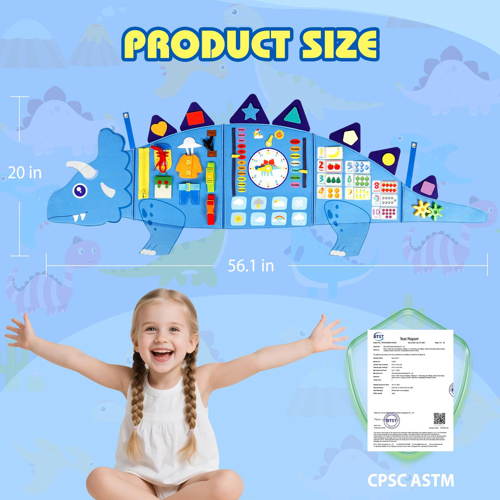 Oirtmiu Dinosaur safe soft felt panel ensures secure, long-lasting play.