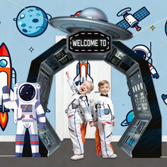 Oitnlaughter astronaut-planet photo prop highlights key party moments