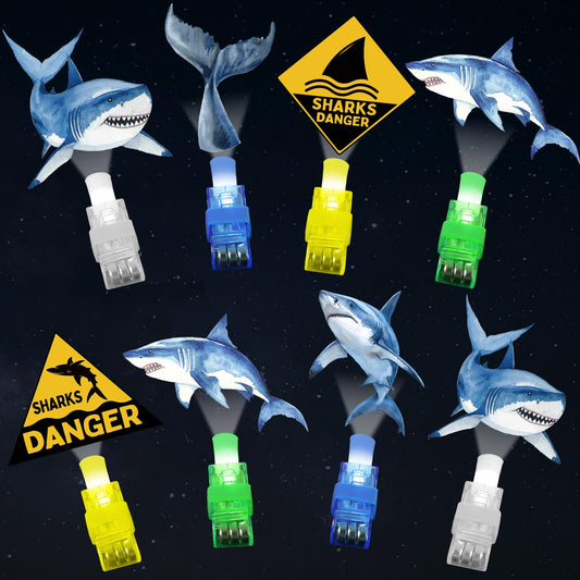 Oitnlaughter cartoon shark finger light on finger for party favors and glow fun