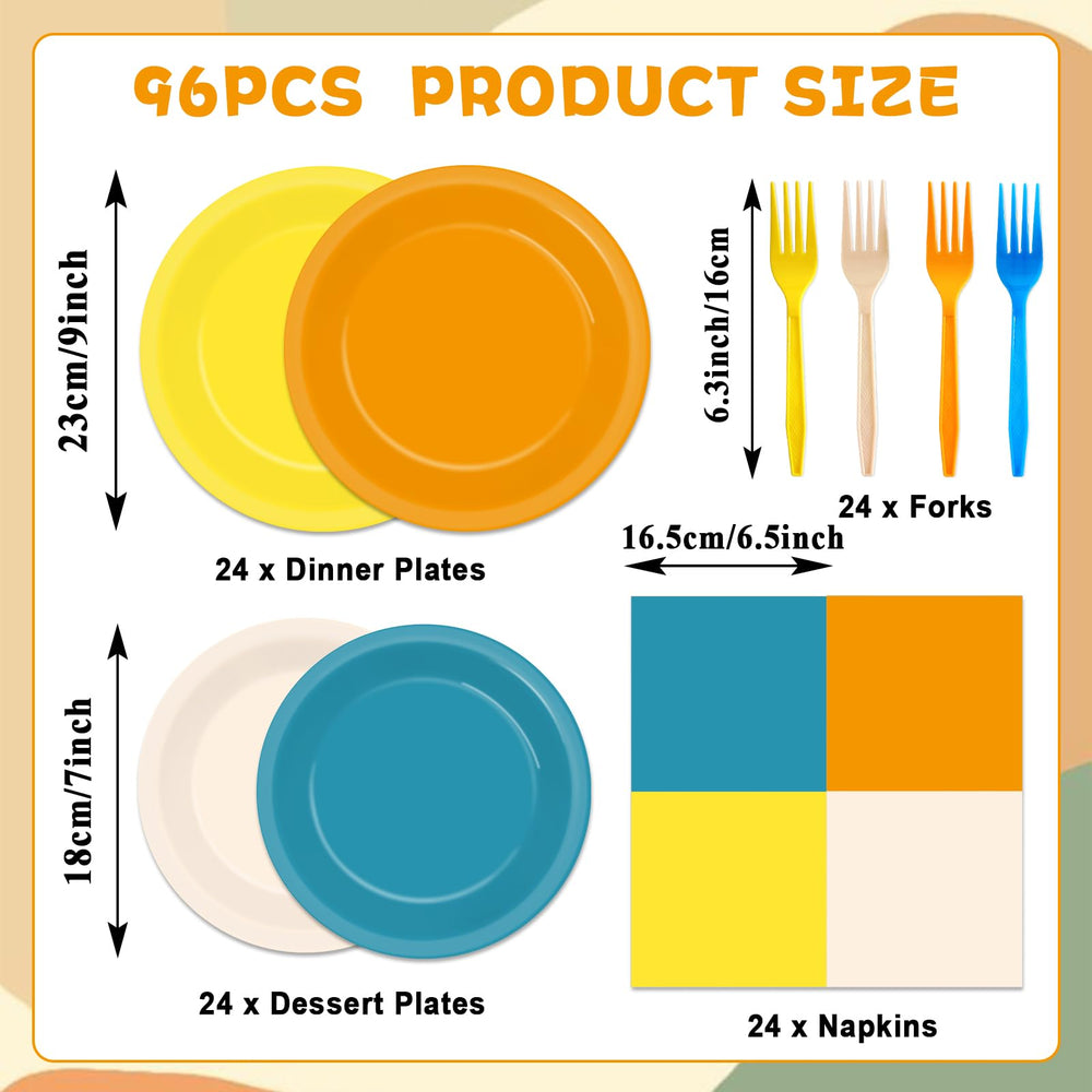 Oitnlaughter Here Comes The Sun dessert plates 7-inch with vibrant colors for party charm