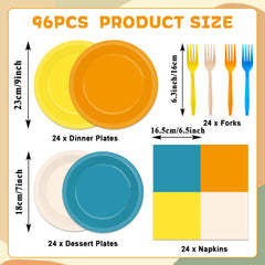 Oitnlaughter Here Comes The Sun dessert plates 7-inch with vibrant colors for party charm