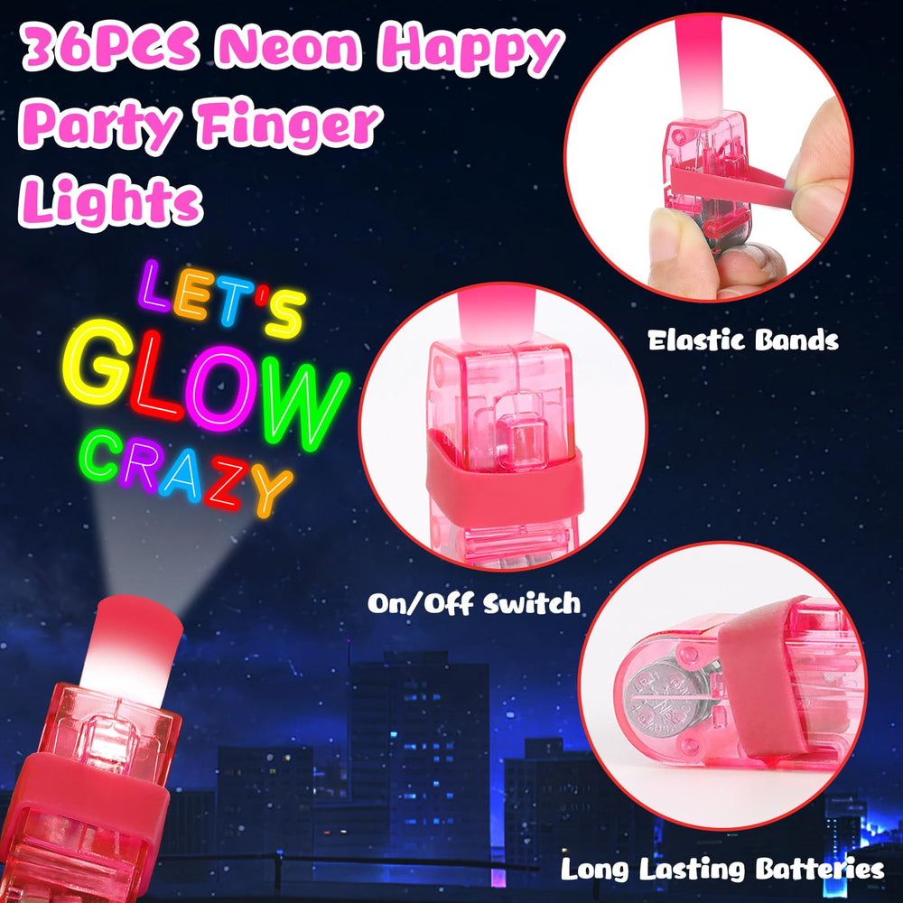 Oitnlaughter neon finger light bulk pack ideal for large celebrations.