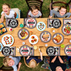 Oitnlaughter race car forks complete the disposable set for kid dining