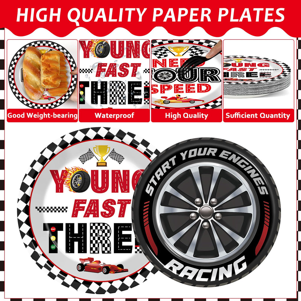 Oitnlaughter race car napkins – quick cleanup with festive flair.