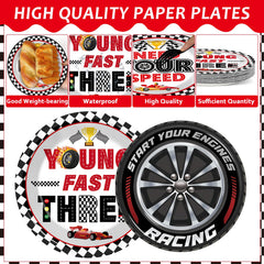 Oitnlaughter race car napkins – quick cleanup with festive flair.