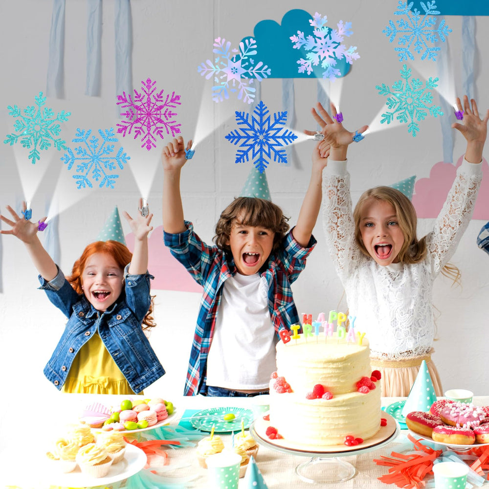 Oitnlaughter Snowflake designs provide magical ambiance during winter birthdays and holidays.