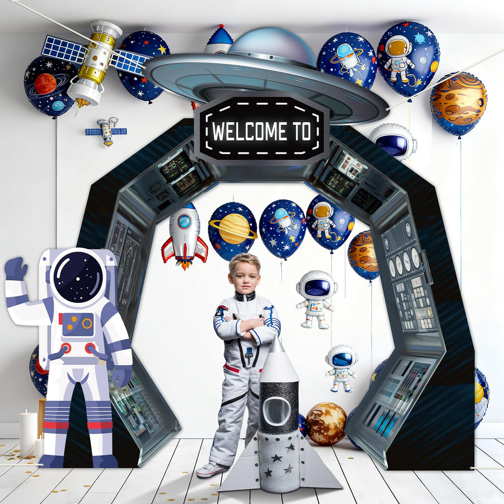 Oitnlaughter space birthday ropes enable easy, stable door display setup
