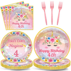 Oitnlaughter unicorn plates 9-inch showcase festive design for quick kid-friendly dining