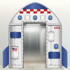 OJustBeOK space photo booth backdrop creates memorable space-themed pictures.