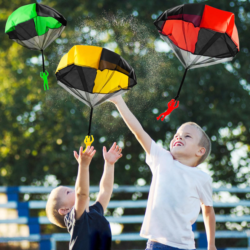 OJYUDD parachute toy multi-pack, five colors, ideal for sharing with friends.