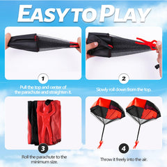 OJYUDD parachute toy red, versatile for parties and classroom activities.
