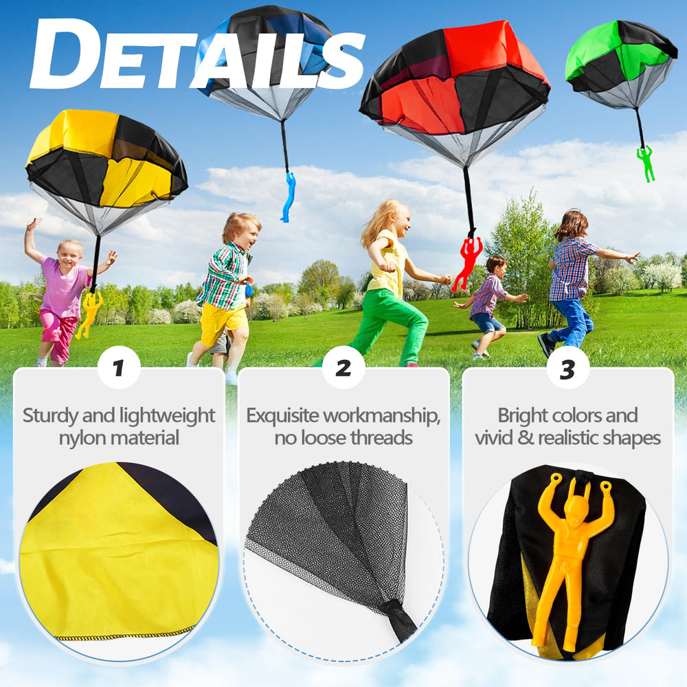 OJYUDD parachute toy yellow vibrant colors encourage outdoor exploration and social play.