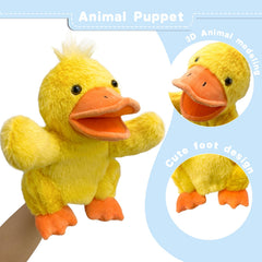 Okegztoa soft-material duck puppet offers gentle tactile play.
