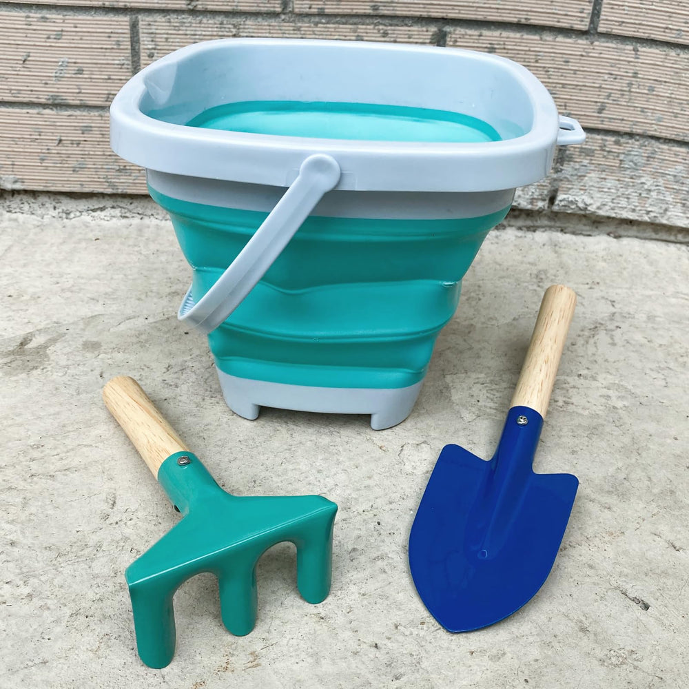 OKGD metal rake and hardwood handle aids gentle garden and sand play