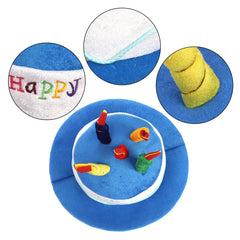 Okllen plush hat with colorful candle design for festive vibes