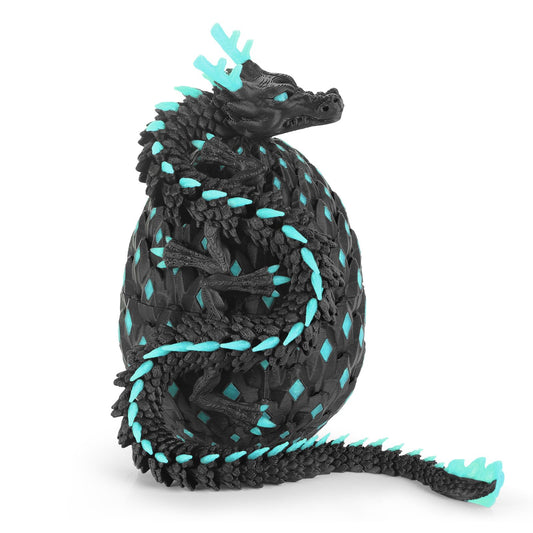 OKYUK 12-inch dragon egg glows blue for dramatic desk decor.