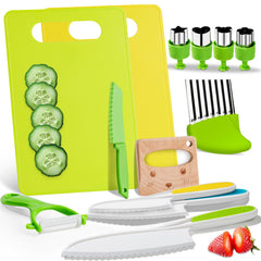 OLANRUN kids knife set 13piece real cooking kit for safe hands-on prep