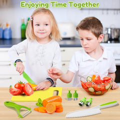 OLANRUN kids knife set ergonomic-handles provide easy grip for small hands