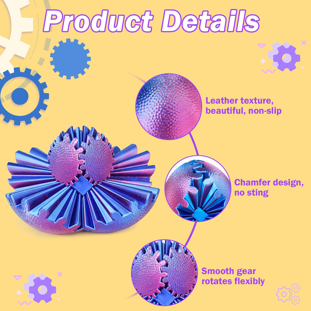 Olee Odee Gear Sphere durable PLA build supports long-lasting play.