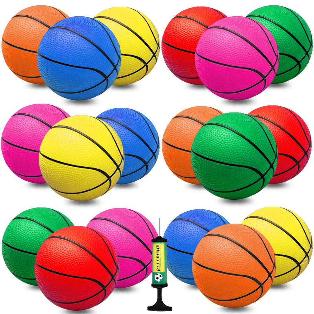 Oleitodh 18Pcs mini basketballs with pump for quick indoor play