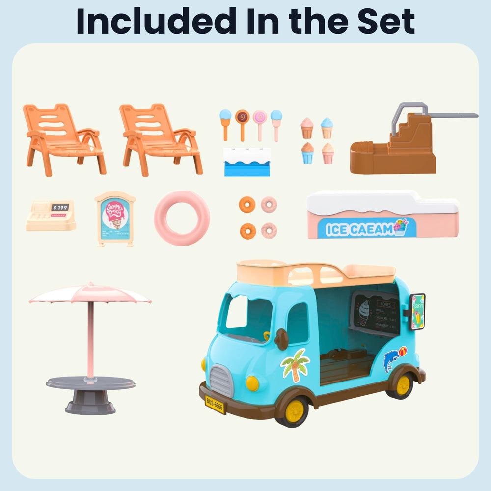 OLEOCA dessert pieces including cones, popsicles, and donuts for pretend treats