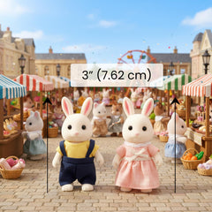 OLEOCA rabbit figures with removable outfits enable quick dress-up and role changes.