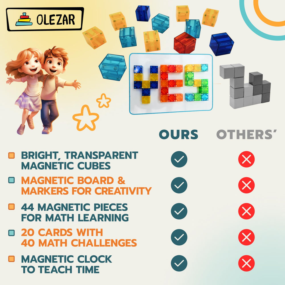 OLEZAR magnetic clock supports time-telling practice with arithmetic