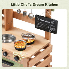 OLLIKIVI dual-sided chalkboard on outdoor kitchen for menus and art