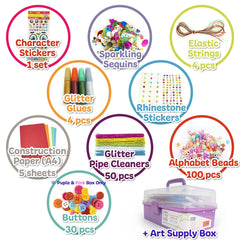 Olly Kids Arts and Crafts Set variety of supplies supports endless DIY creativity.
