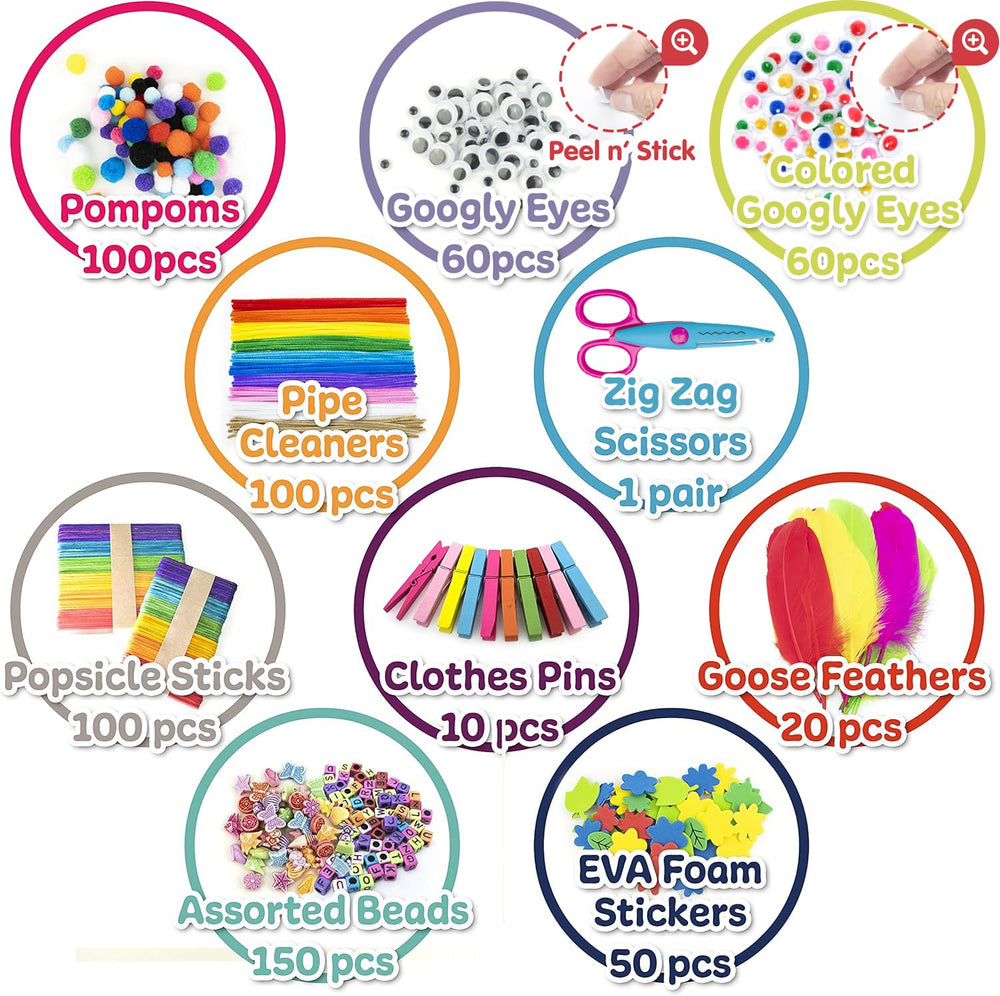 Olly Kids Craft Kits Library organized supplies for quick setup and shared art time.