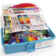 Olly Kids Craft Kits Library in a plastic box keeps supplies neatly organized for kids.