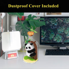 OLTLYUNH home office dorm decor display with bright panda bricks