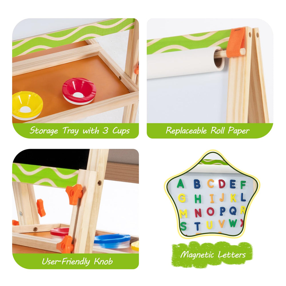 Adjustable-height OMOTIYA Kids Easel grows with your child for years.