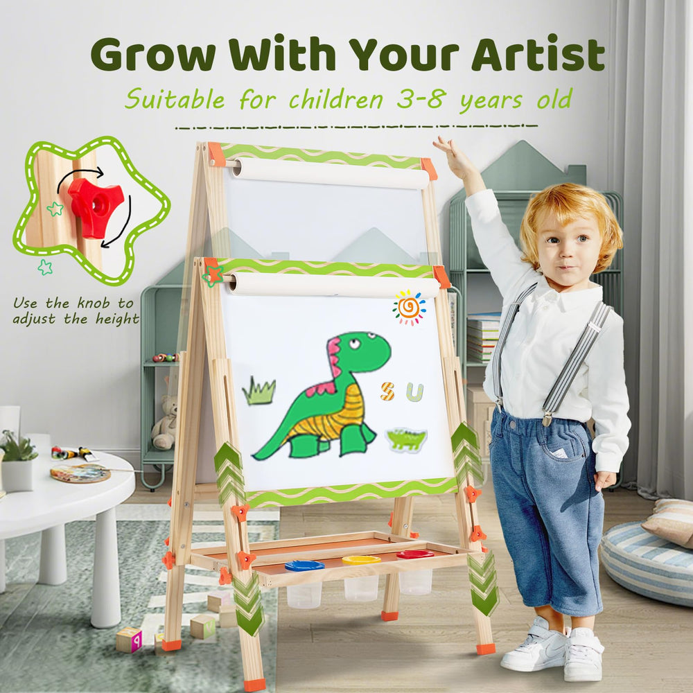 Foldable OMOTIYA wooden easel stores easily in small spaces.