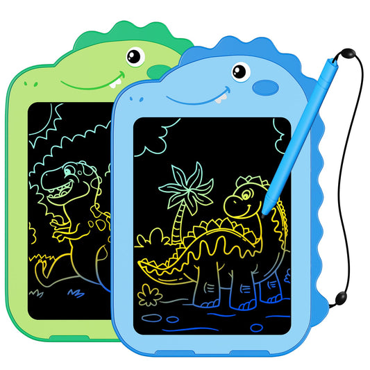 OMXDG 2-pack LCD writing tablet with 6.5-inch dinosaur design for doodling.
