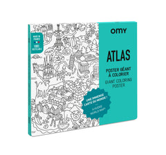 Omy Giant Coloring Poster Atlas World Map offering immersive geography learning for all ages