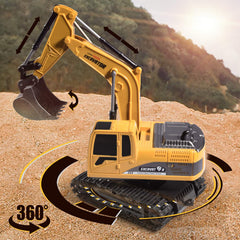 Sturdy metal shovel and adjustable bucket ideal for beach or sandbox digging.