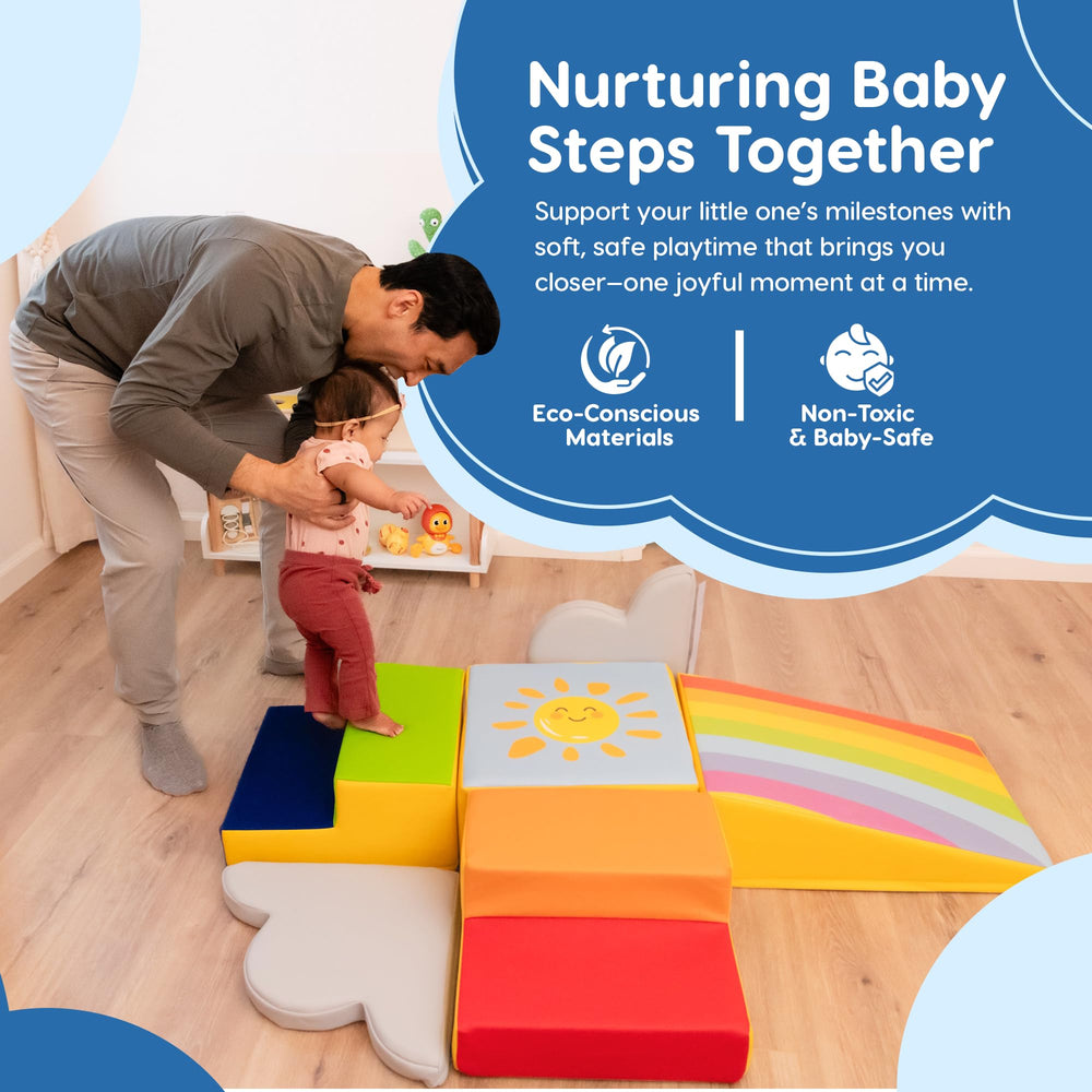 Once Upon a Cloud foam climbing blocks non-slip base on floor
