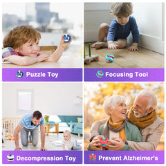 ONCOFAN portable fidget toy in hand showing one-handed play.