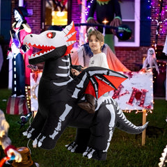 One Casa skeleton dragon costume with LED eyes glows for effect