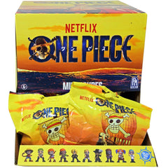 One Piece mini figure display collectible on shelf for avid fans