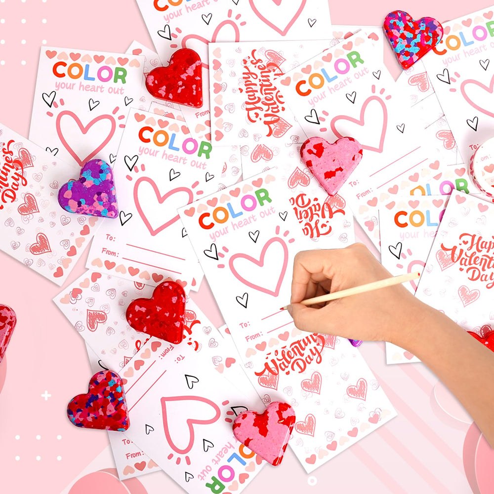 ONEHAUS clear gift bags showcase each card and crayon neatly