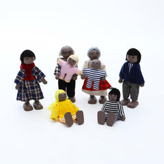 ONEST wooden dollhouse family with children for playtime scenes