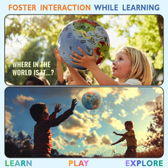 OneZa globe features bright colors and clear labels for easy recognition