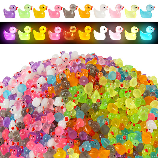 ONLYFU luminous mini resin duck orange for outdoor decor and DIY fun.