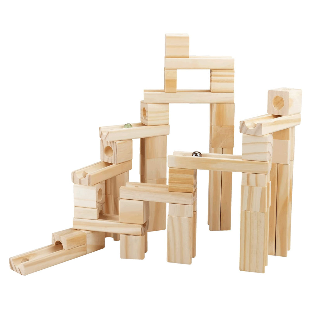 Onshine marble track maze encourages problem solving as marbles navigate ramps.
