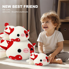 Onsoyours 9-inch cow plush stitches and fabric detail.